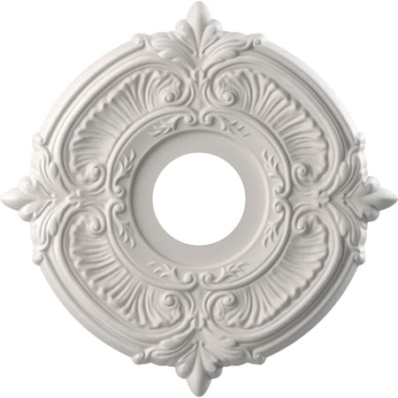 Ekena Millwork Attica PVC Medallion (Canopies up to 5"), 13"OD x 3 1/2"ID x 3/4"P, UltraCover Satin Blossom White CMP13ATGBW